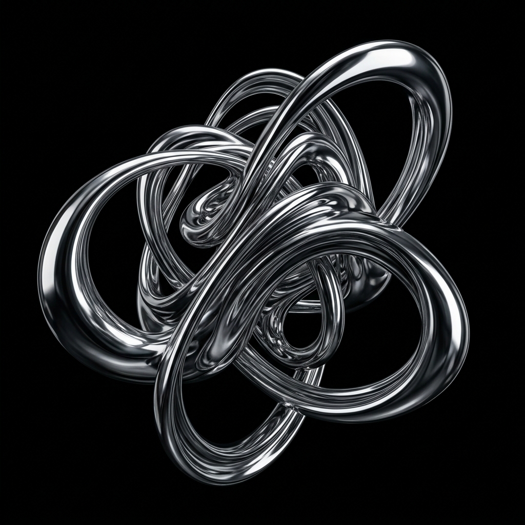 Futuristic Chrome Fluid Art